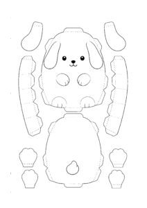 Desenho de Paper Squishy Cachorro Desenho Colorir Imprimir 07
