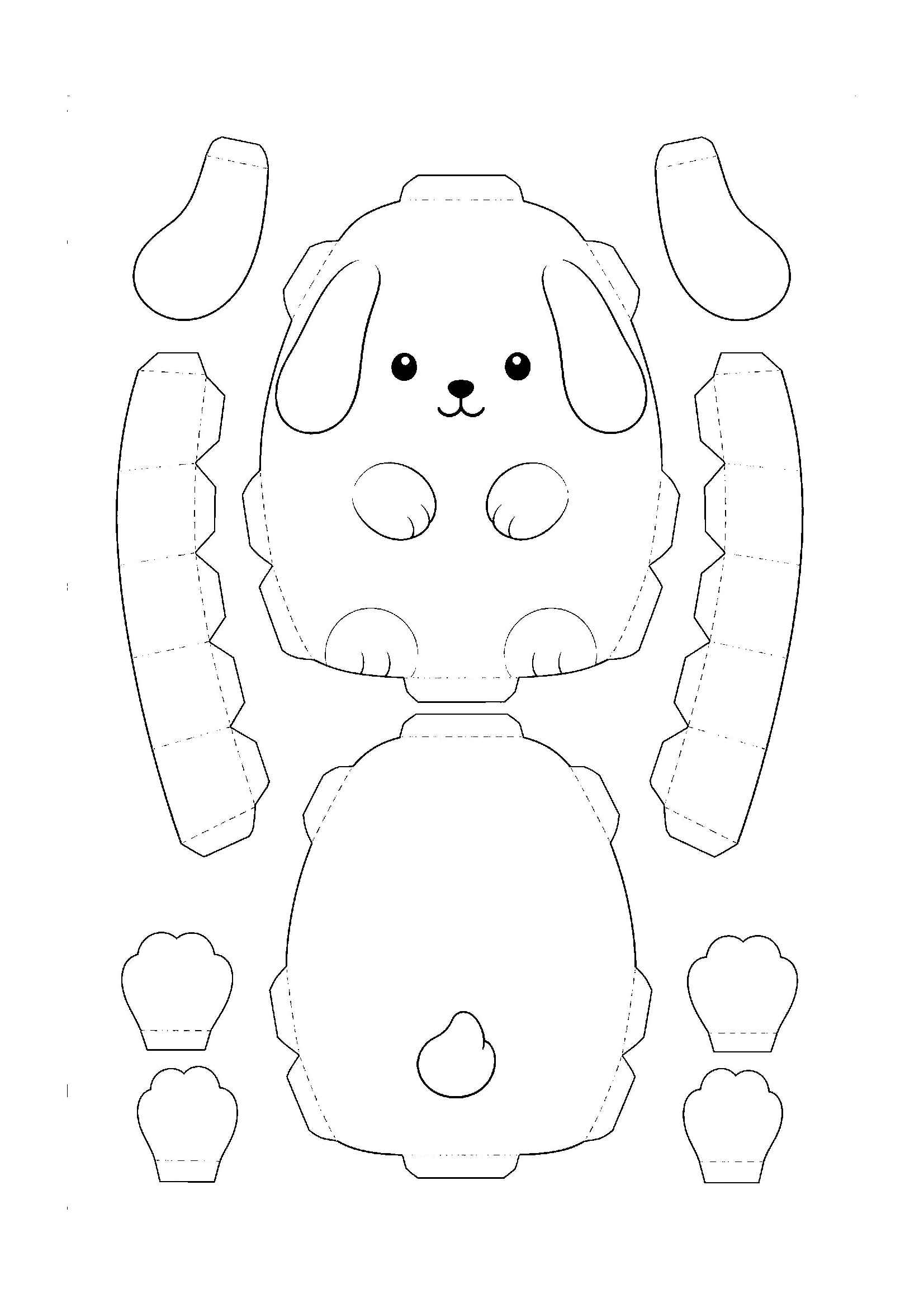 Desenho de Paper Squishy Cachorro Desenho Colorir Imprimir 07