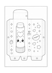 Desenho de Paper Squishy Caixa De Batom Desenho Colorir Imprimir 14