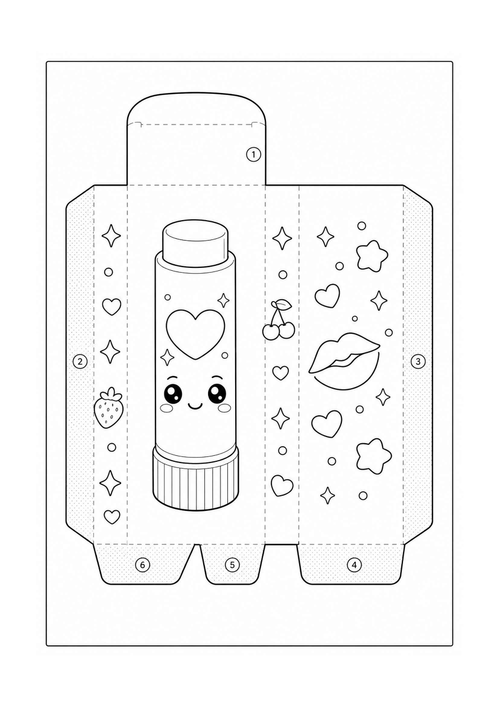 Desenho de Paper Squishy Caixa De Batom Desenho Colorir Imprimir 14