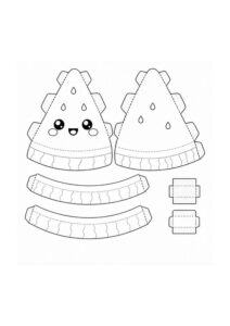 Desenho de Paper Squishy Melancia Fatia Desenho Colorir Imprimir 28