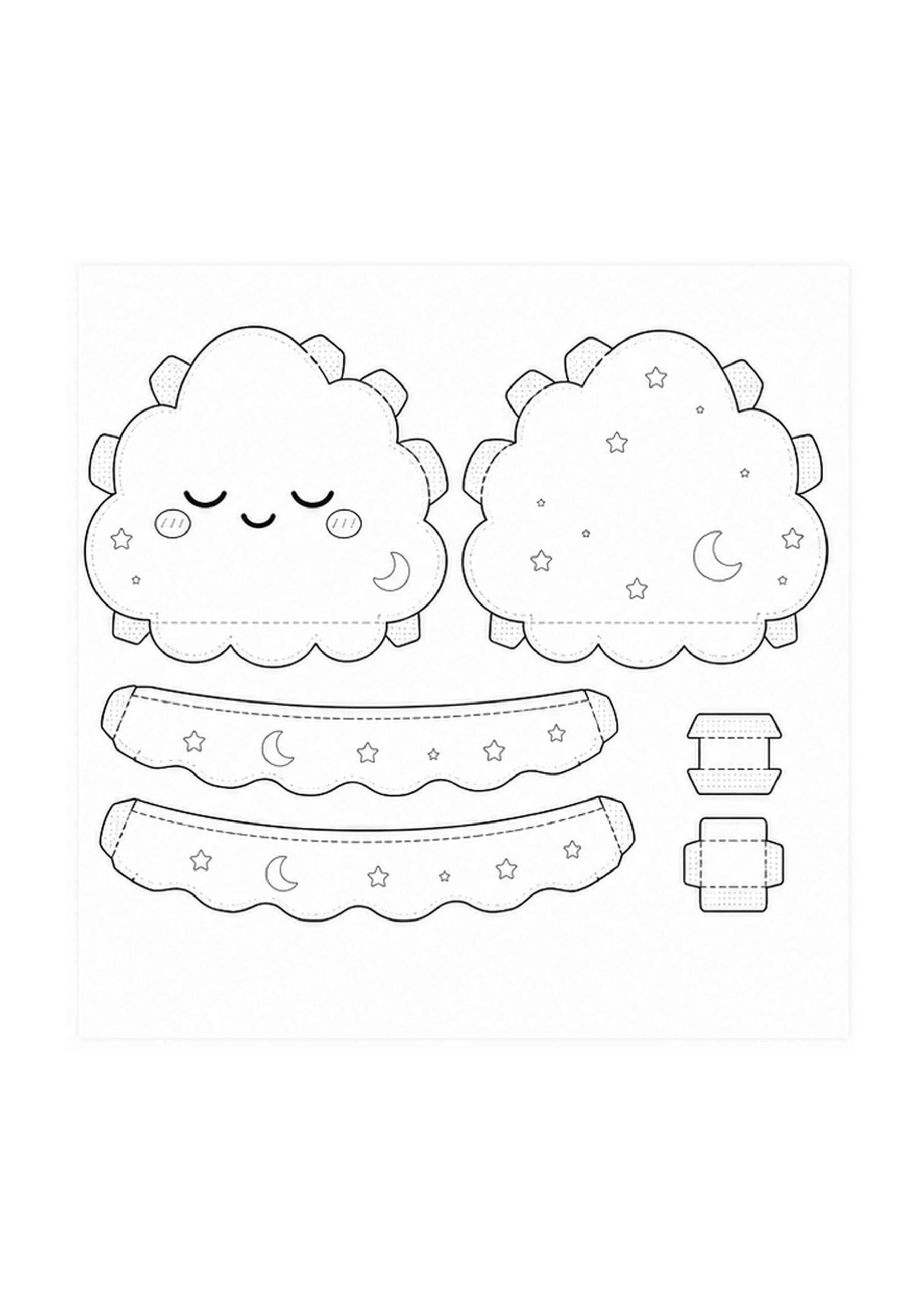 Desenho de Paper Squishy Nuvem Desenho Colorir Imprimir 22