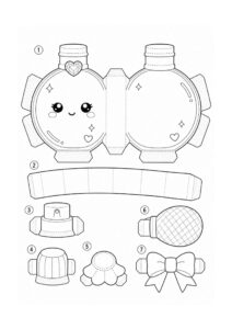 Desenho de Paper Squishy Perfume Frasco Desenho Colorir Imprimir 17