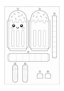 Desenho de Paper Squishy Picole Sorvete Desenho Colorir Imprimir 20
