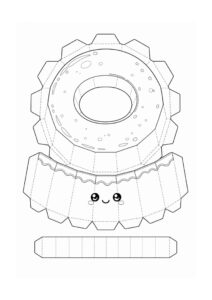 Desenho de Paper Squishy Pudim Desenho Colorir Imprimir 06