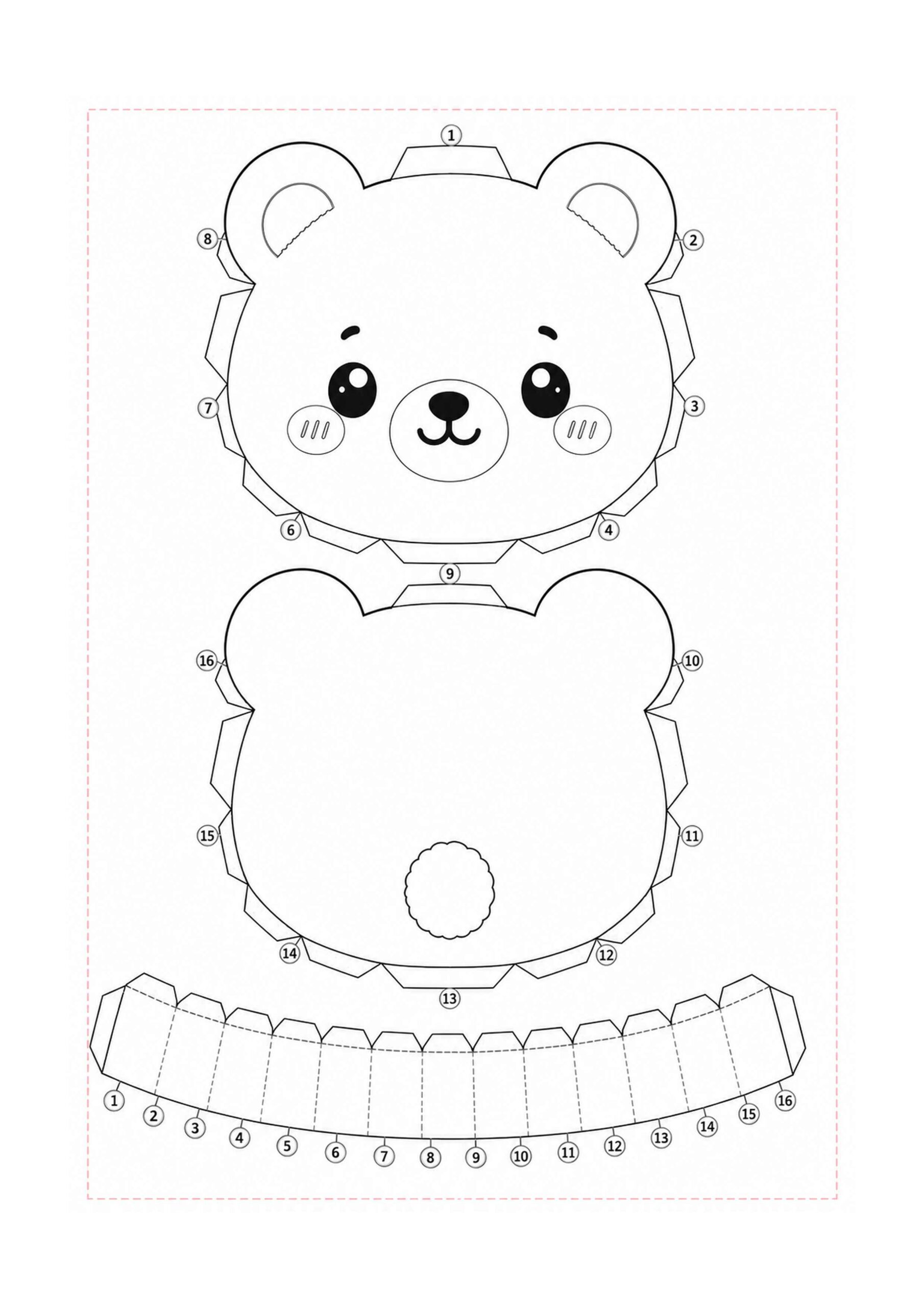 Desenho de Paper Squishy Ursinho Desenho Colorir Imprimir 04