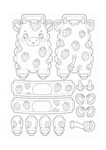 Desenho de Paper Squishy Vaquinha Morango Desenho Colorir Imprimir 25