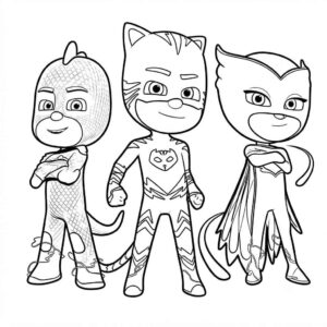 Desenho de Pj Masks Pose Reunidos Desenho Colorir Imprimir 5