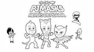 Desenho de Pj Masks Poster 2 Desenho Colorir Imprimir 1