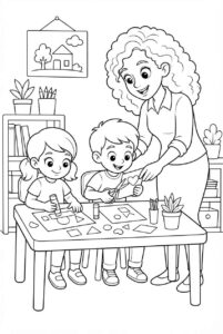 Desenho de Professora Artes Desenho Colorir Imprimir 05