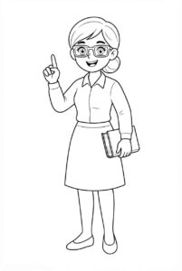 Desenho de Professora Bonita Desenho Colorir Imprimir 10