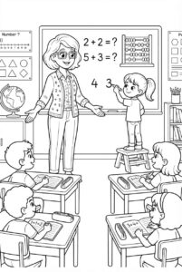 Desenho de Professora Matematica Desenho Colorir Imprimir 03
