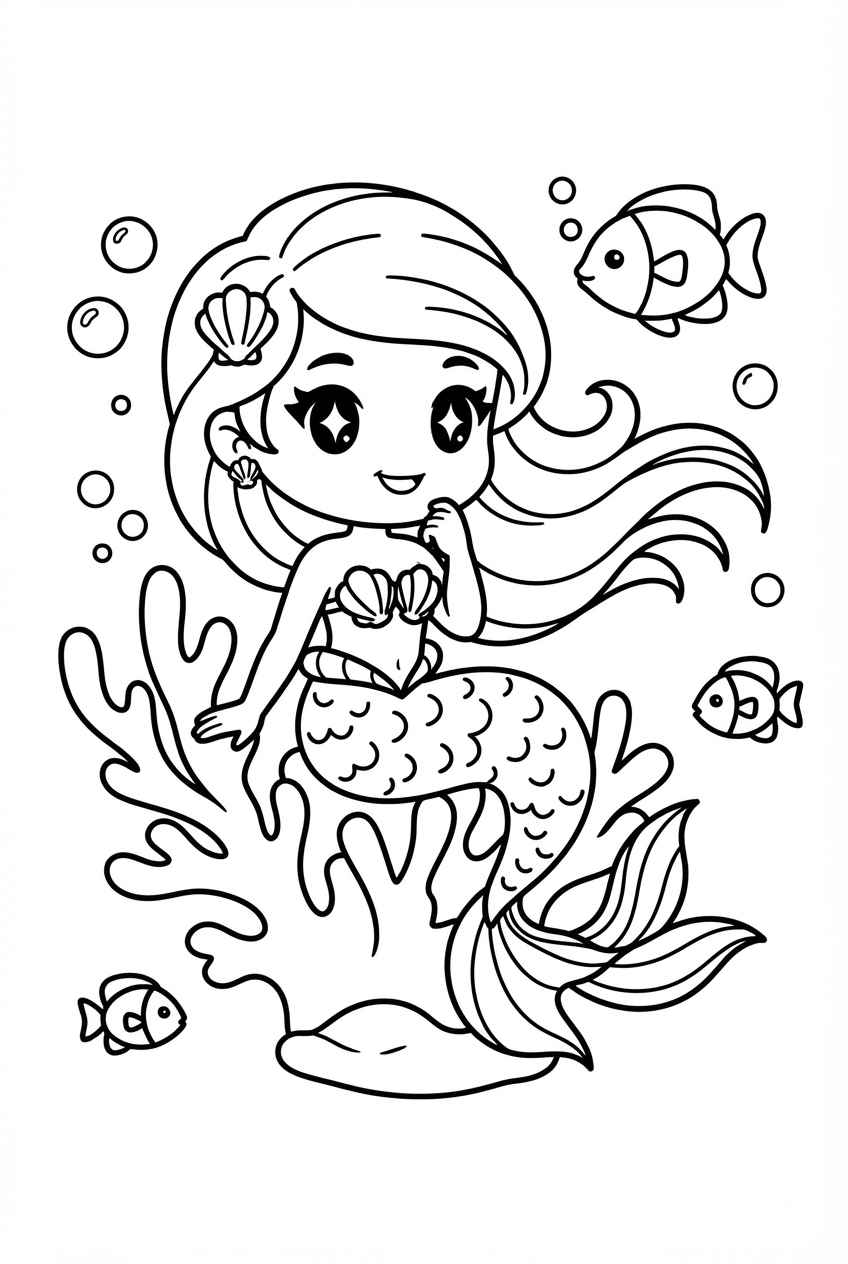 Desenho de Sereia Anime Desenho Colorir Imprimir 10