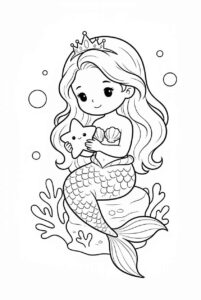 Desenho de Sereia Estrelinha Desenho Colorir Imprimir 14