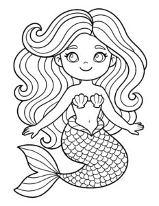 Desenho de Sereia Linda Desenho Colorir Imprimir 07