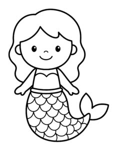 Desenho de Sereia Simples Desenho Colorir Imprimir 18