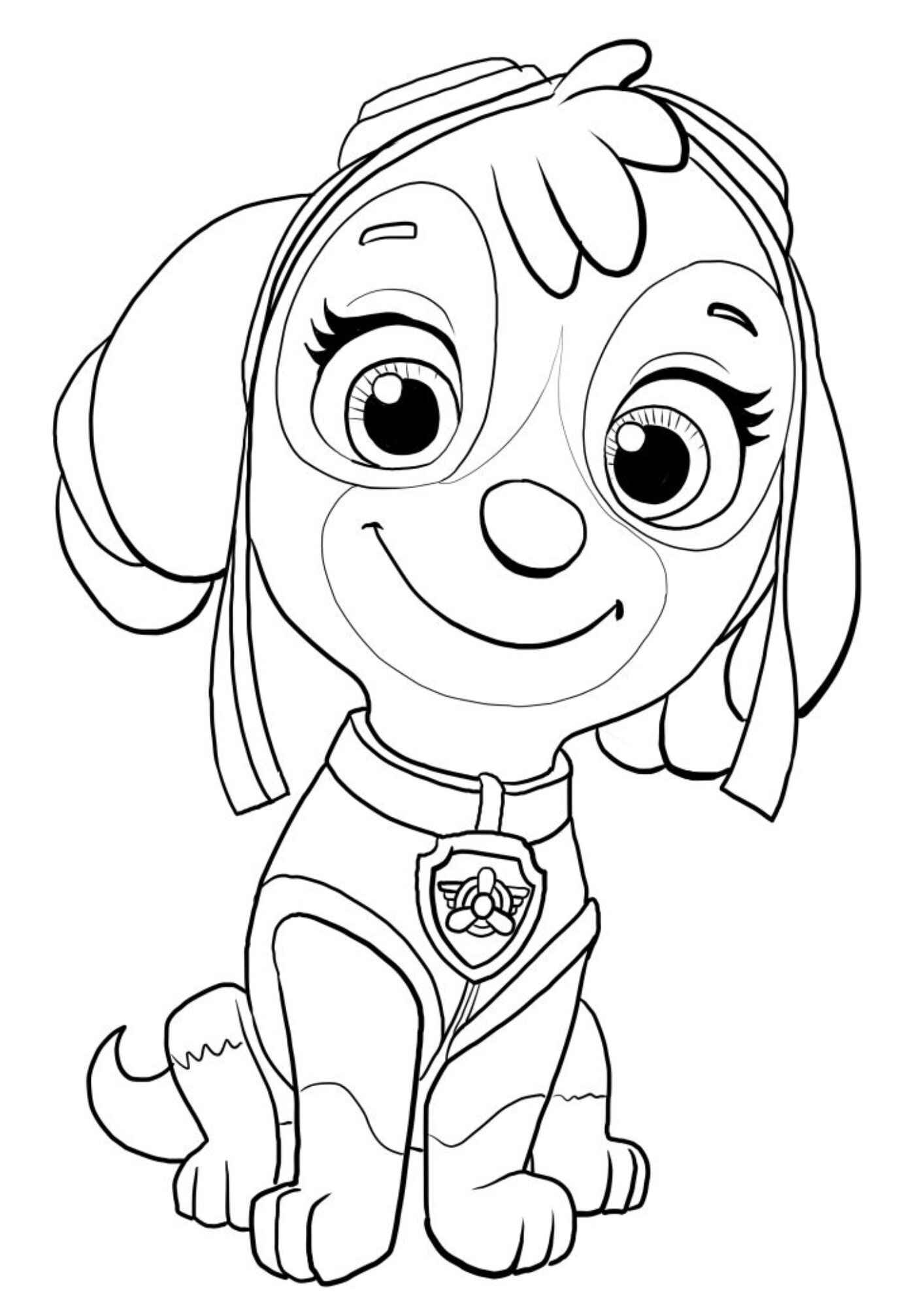 Desenho de Skye Feliz Patrulha Canina Desenho Colorir Imprimir 11
