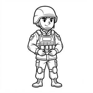 Desenho de Soldado Confiante Desenho Colorir Imprimir 14