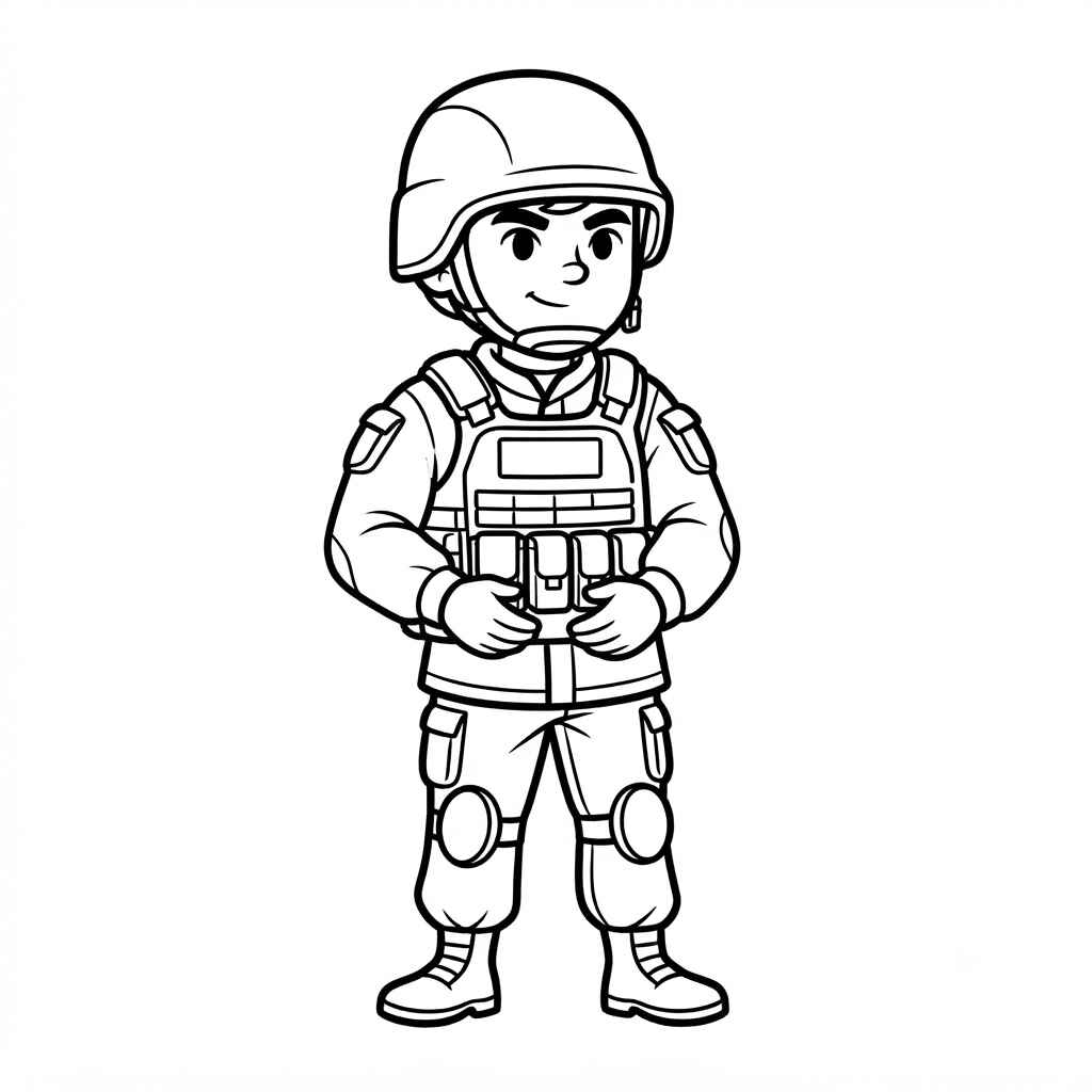Desenho de Soldado Confiante Desenho Colorir Imprimir 14