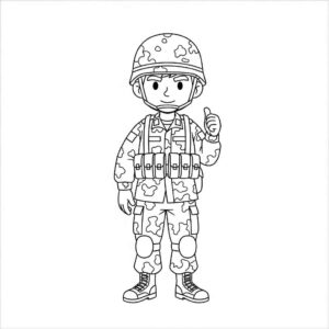 Desenho de Soldado Dando Joinha Desenho Colorir Imprimir 21