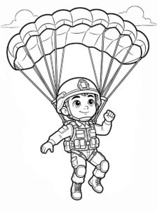 Desenho de Soldado Paraquedas Desenho Colorir Imprimir 16