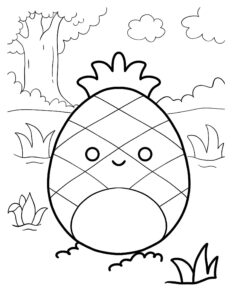 Desenho de Squishmallow Abacaxi Desenho Colorir Imprimir 09