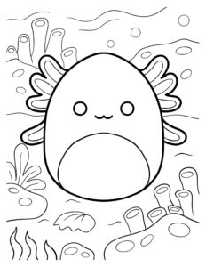 Desenho de Squishmallow Axolote Desenho Colorir Imprimir 01