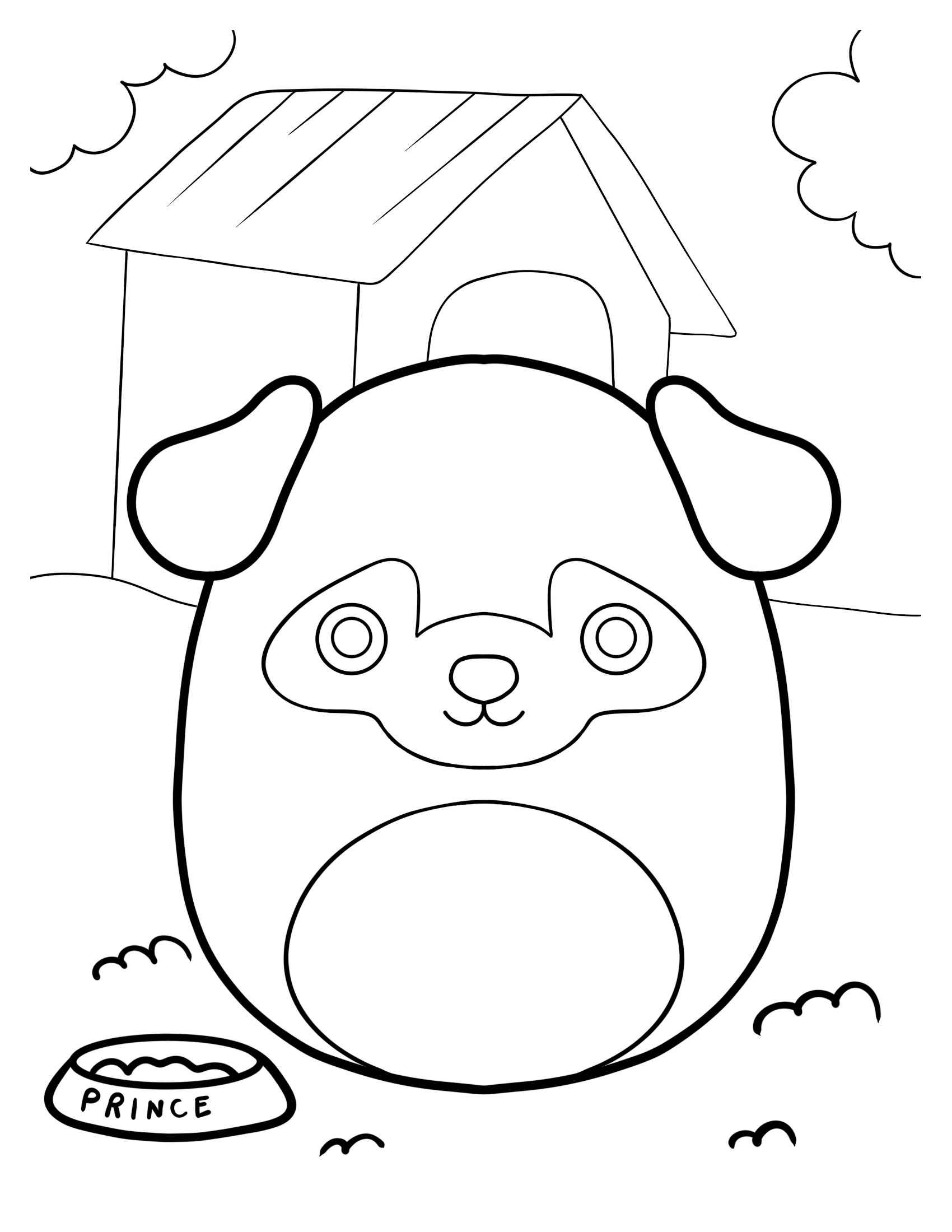 Desenho de Squishmallow Cachorro Desenho Colorir Imprimir 11