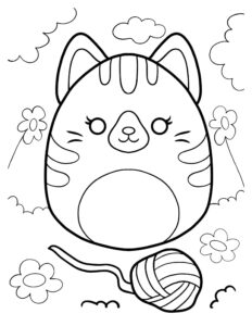 Desenho de Squishmallow Gatinha Desenho Colorir Imprimir 05