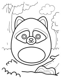 Desenho de Squishmallow Guaxinim Desenho Colorir Imprimir 13
