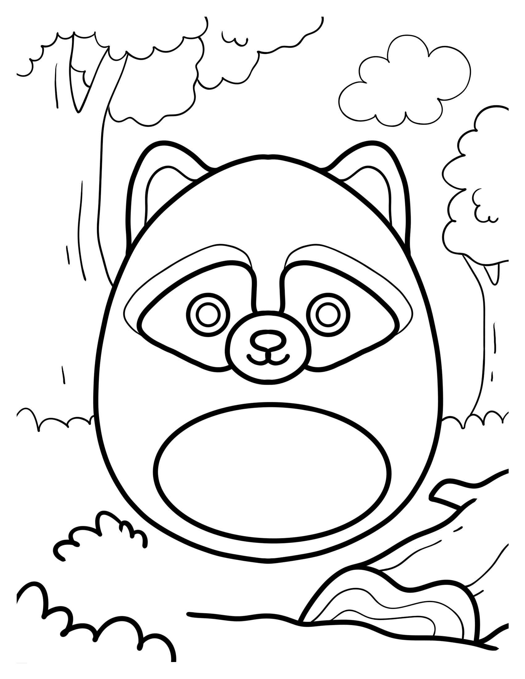 Desenho de Squishmallow Guaxinim Desenho Colorir Imprimir 13