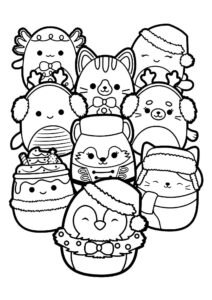 Desenho de Squishmallow Natalino Animais Para Colorir Imprimir Desenho