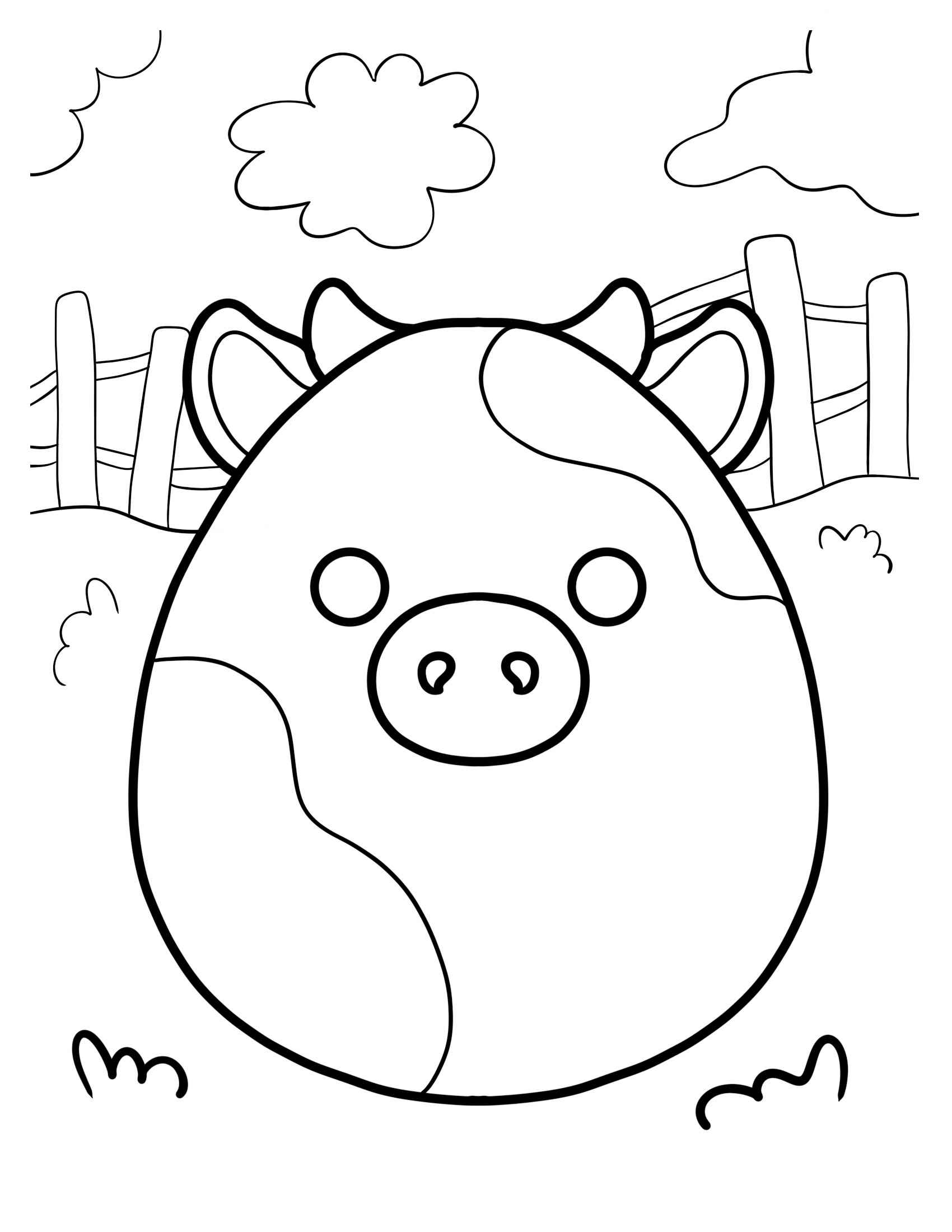 Desenho de Squishmallow Vaca Desenho Colorir Imprimir 14