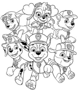 Desenho de Todos Patrulha Canina Desenho Colorir Imprimir 01