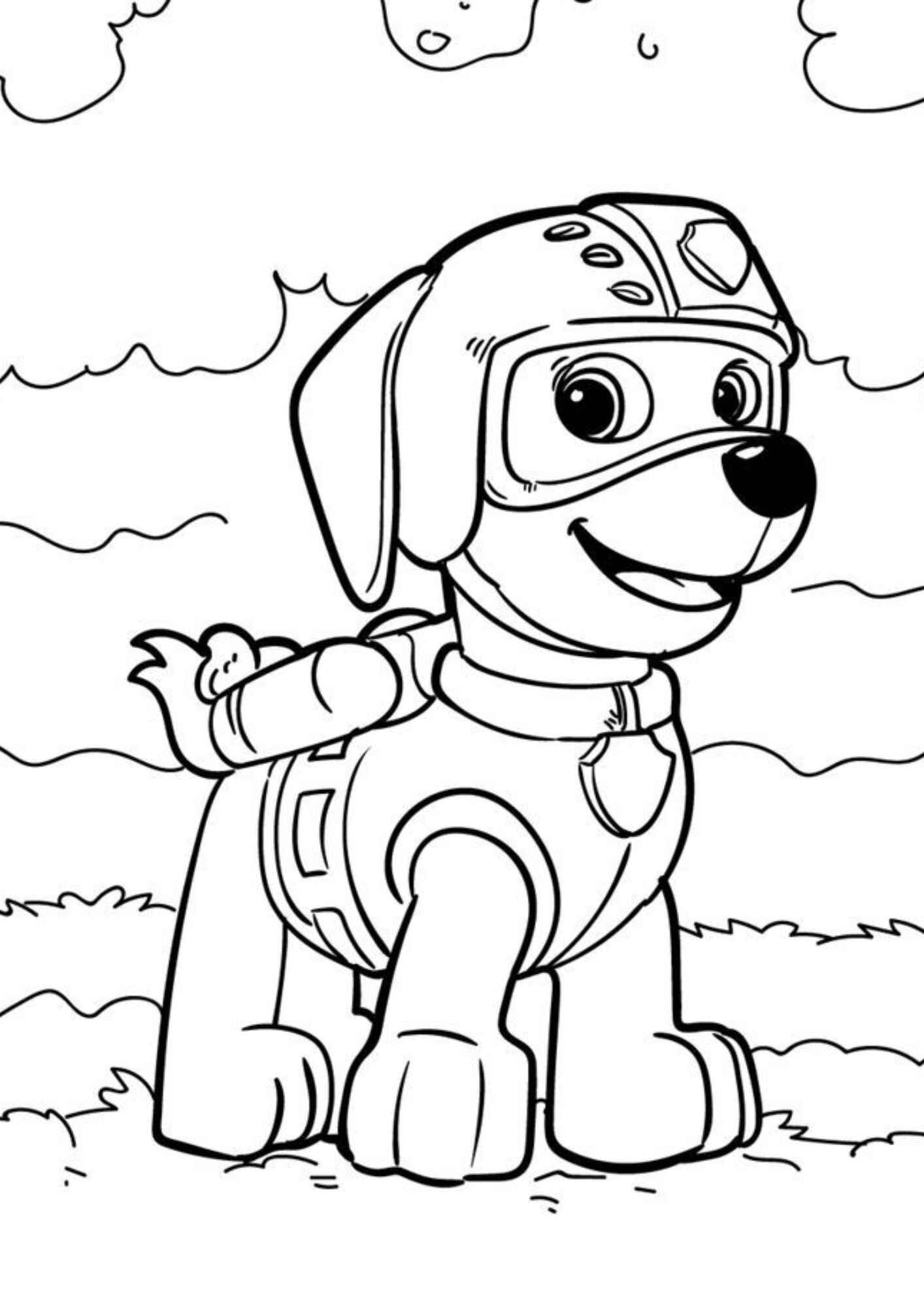 Desenho de Zuma Feliz Patrulha Canina Desenho Colorir Imprimir 14