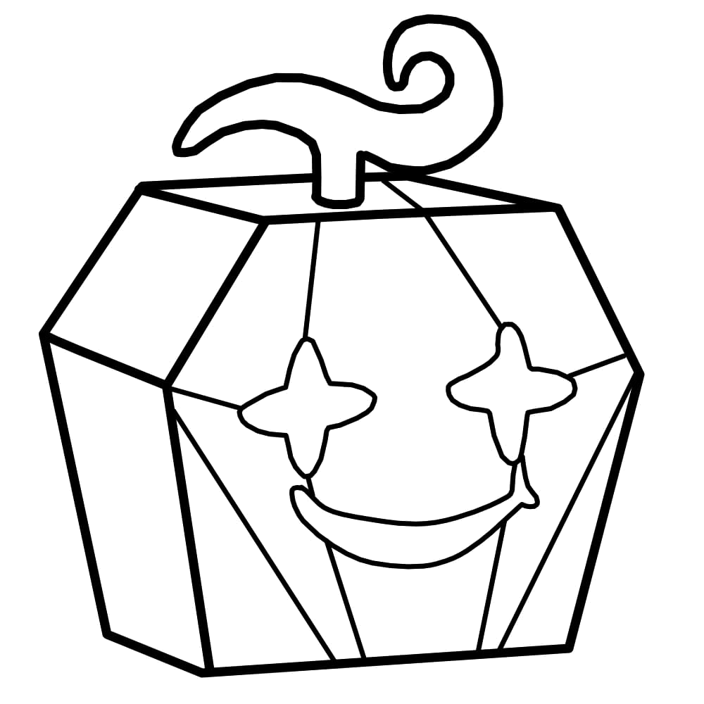 Desenho de Desenho De Blox Fruits Com Fruta De Cristal E Olhos De Estrela Para Colorir E Imprimir