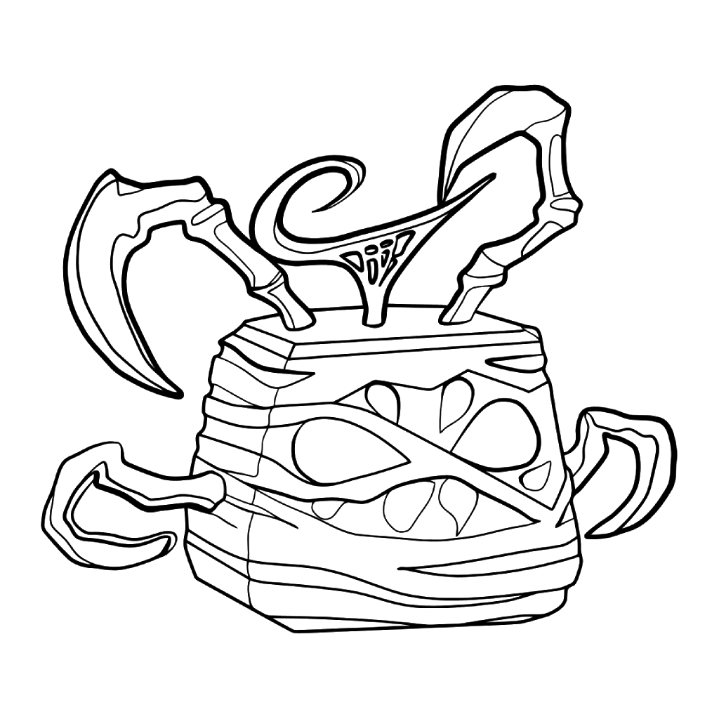 Desenho de Desenho De Blox Fruits Com Fruta Enfaixada De Garras E Laminas Para Colorir E Imprimir