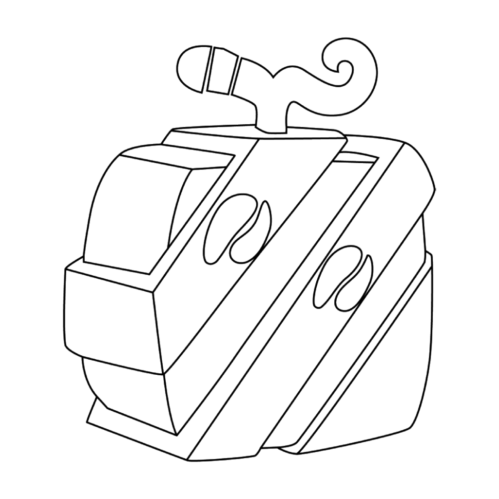 Desenho de Desenho De Blox Fruits Com Fruta Listrada De Graos De Cafe Para Colorir E Imprimir