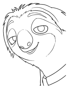 Desenho de Zootopia Com O Rosto Do Flash Sorrindo Para Colorir E Imprimir